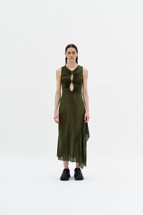 ROSIE RUCHED SHEER TANK DRESS