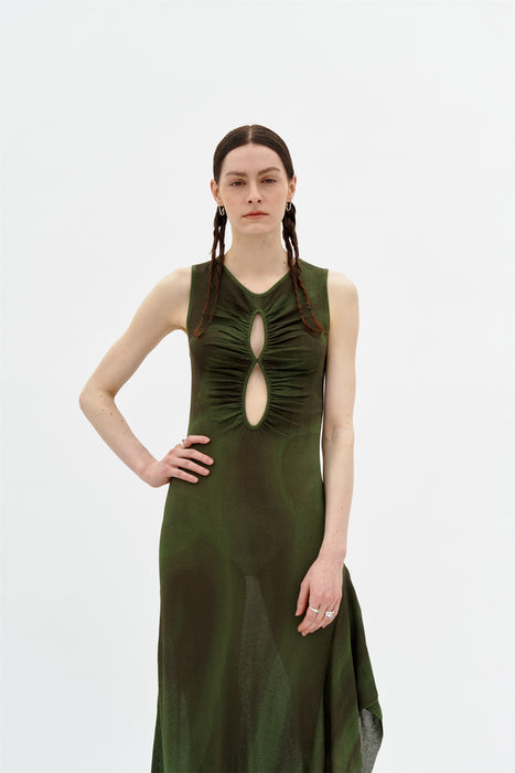 ROSIE RUCHED SHEER TANK DRESS