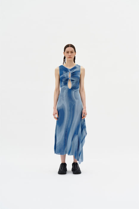 ROSIE RUCHED SHEER TANK DRESS