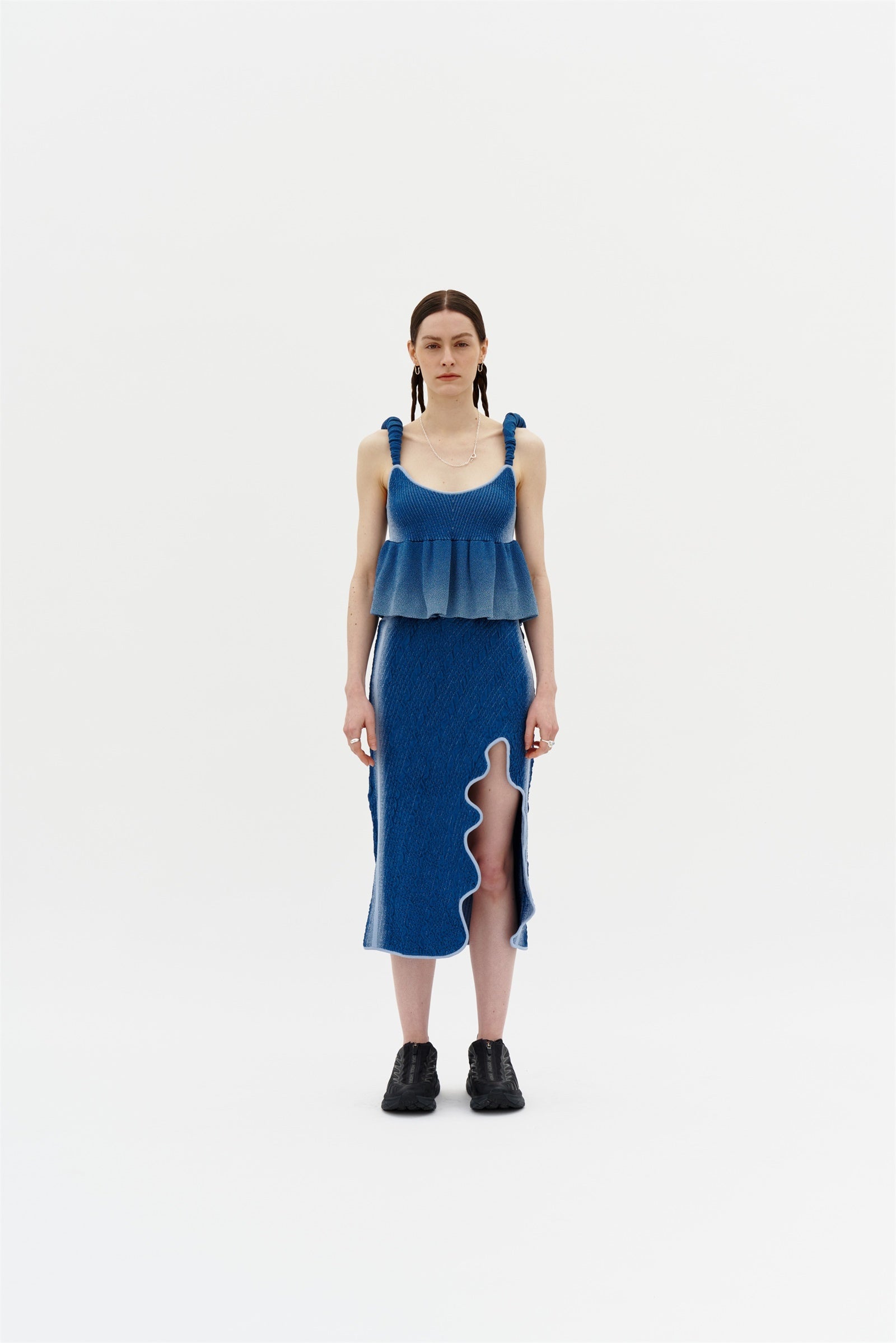 LABBU 3D BUBBLE WAVY MIDI SKIRT– PH5