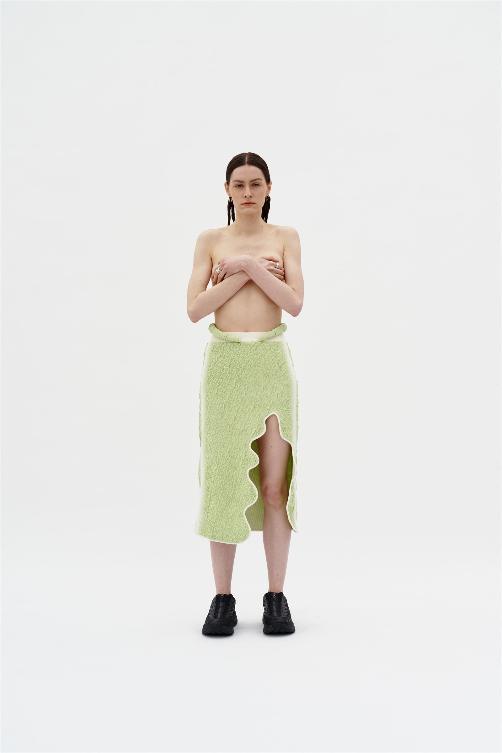 LABBU 3D BUBBLE WAVY MIDI SKIRT– PH5