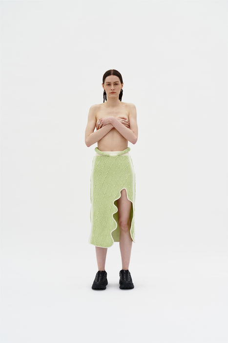 LABBU 3D BUBBLE WAVY MIDI SKIRT