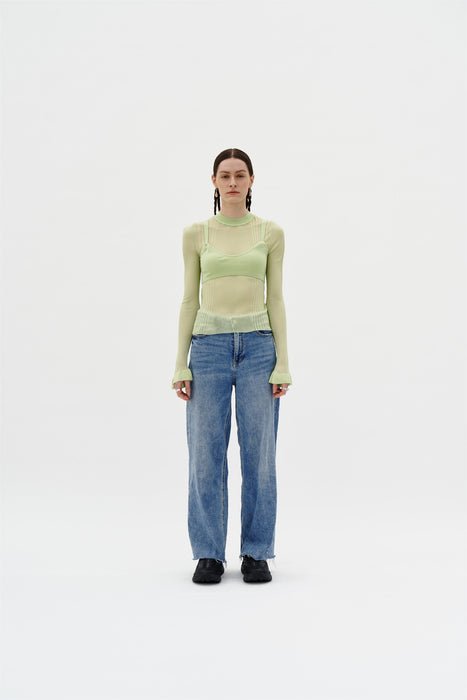GILLIAN LONG SLEEVE CROPPED TOP WITH REMOVEABLE BRA