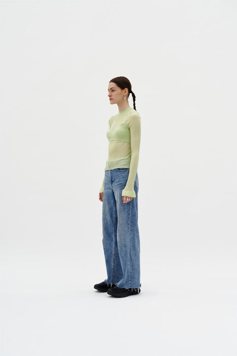 GILLIAN LONG SLEEVE CROPPED TOP WITH REMOVEABLE BRA