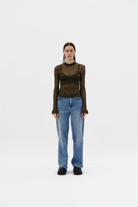 GILLIAN LONG SLEEVE CROPPED TOP WITH REMOVEABLE BRA