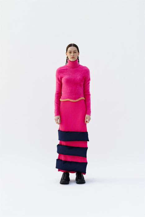 SUNNY FAUX FUR TURTLENECK PULLOVER