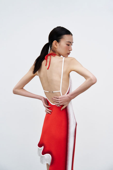 LOTUS SIGNATURE WAVY DRESS WITH OPEN BACK