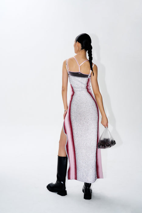pink reflective dress Sherri Hill 58005