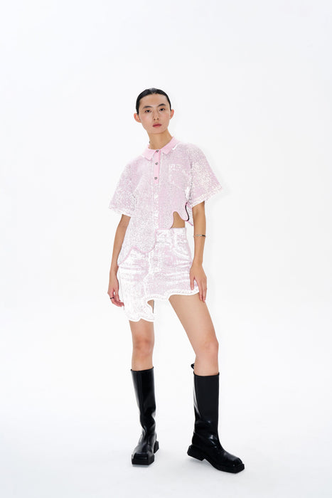 TAMIA REFLECTIVE WAVY POLO