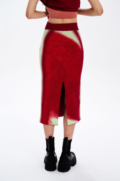 SOPHIE CHERRY PRINT MIDI SKIRT