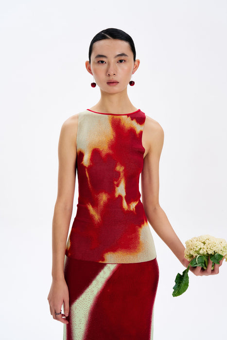 CLAIRE TIE-DYE BOATNECK TANK