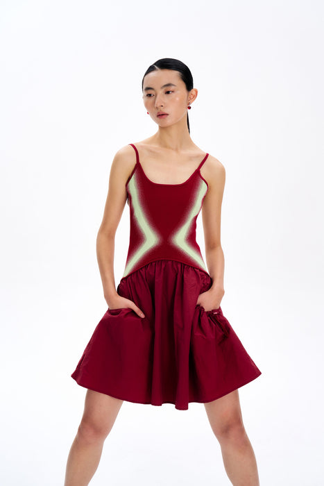 NAOMI MIXED MEDIA MINI DRESS