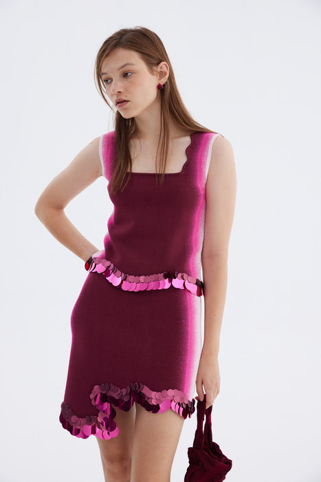 EMMA WAVY CROP TANK TOP WITH SEQUINS