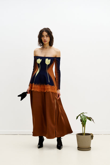 BRIONI NEEDLE PUNCH MAXI DRESS
