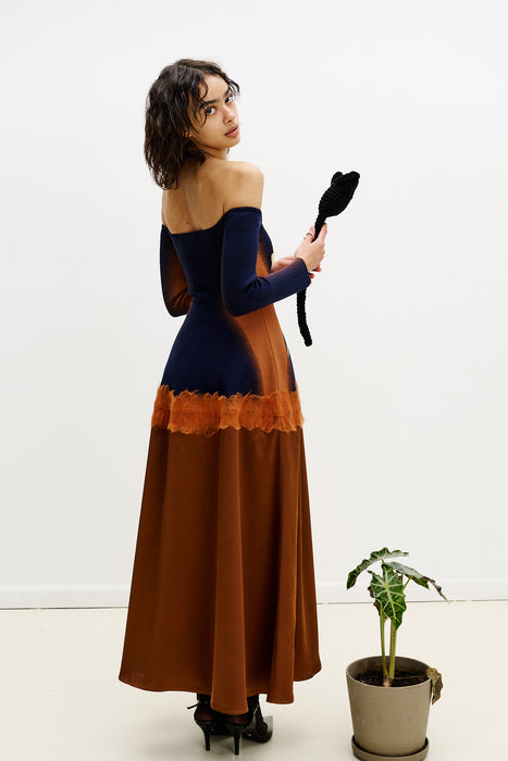 BRIONI NEEDLE PUNCH MAXI DRESS