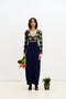 ROSIE COLORBLOCK V-NECK LONG DRESS