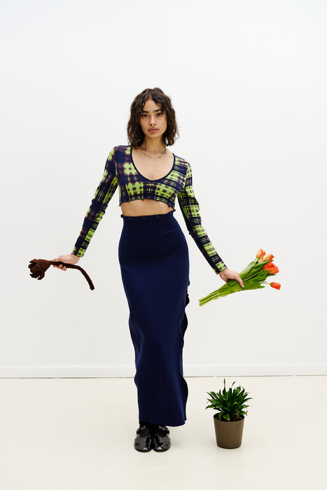 ROSIE COLORBLOCK V-NECK LONG DRESS