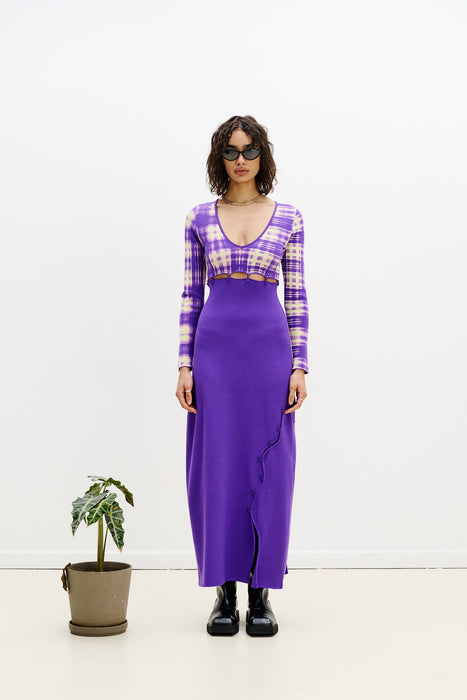 ROSIE COLORBLOCK V-NECK LONG DRESS