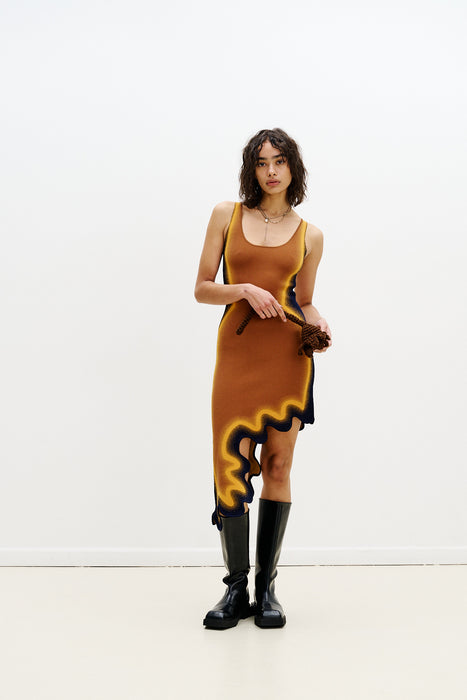 ASTER REVERSIBLE WAVY ASYMMETRIC DRESS
