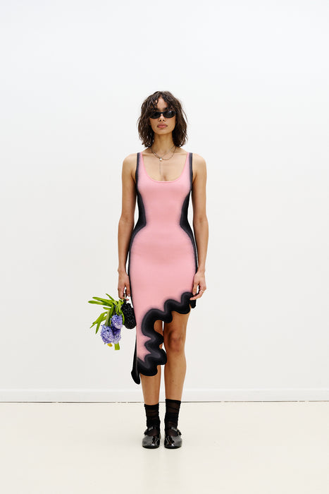 ASTER REVERSIBLE WAVY ASYMMETRIC DRESS