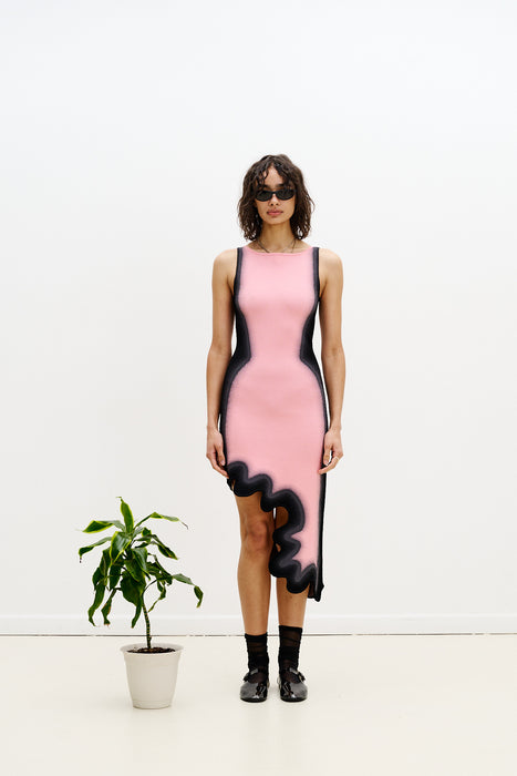 ASTER REVERSIBLE WAVY ASYMMETRIC DRESS