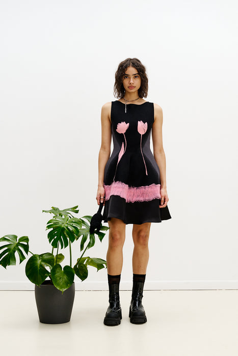 SENNA NEEDLE PUNCH MINI DRESS