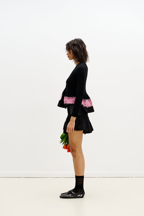 POSEY MIXED MEDIA WAVY MINI SKIRT