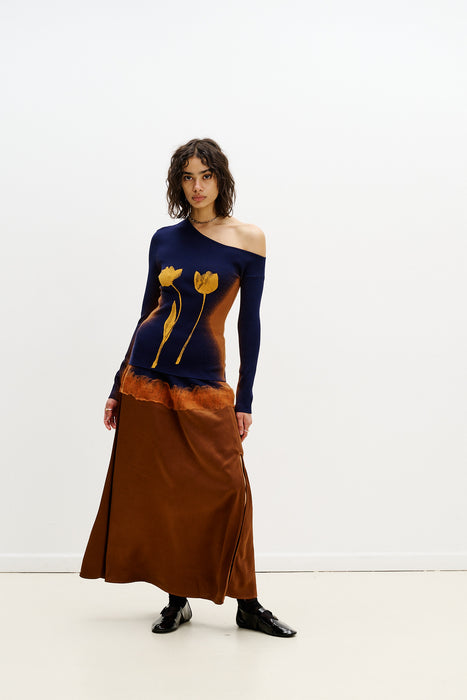 ZINYA NEEDLE PUNCH MAXI SKIRT