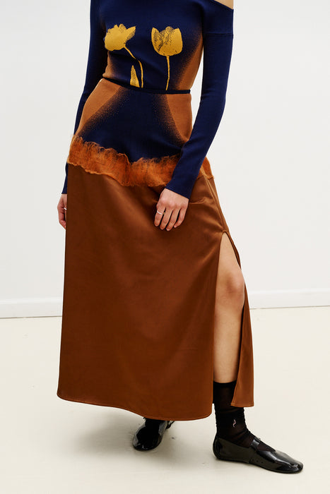 ZINYA NEEDLE PUNCH MAXI SKIRT