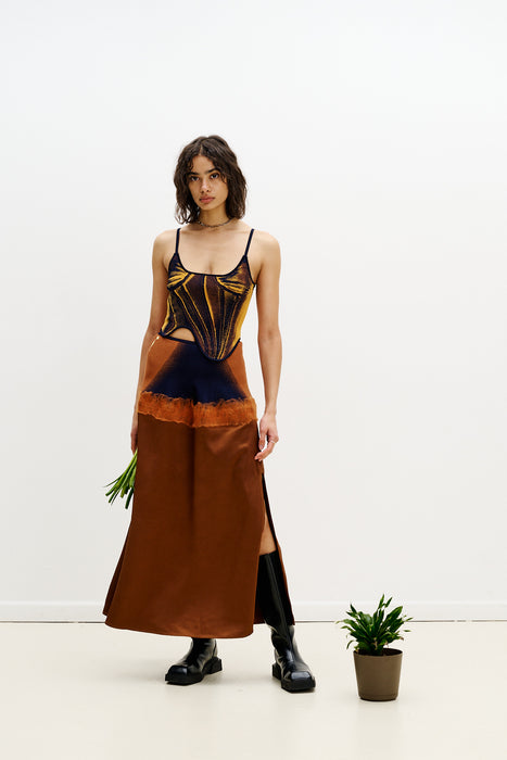 ZINYA NEEDLE PUNCH MAXI SKIRT