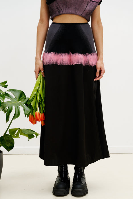 ZINYA NEEDLE PUNCH MAXI SKIRT