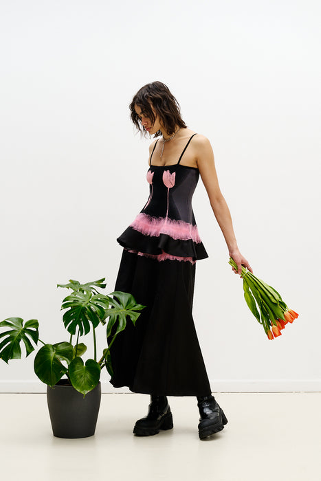 ZINYA NEEDLE PUNCH MAXI SKIRT