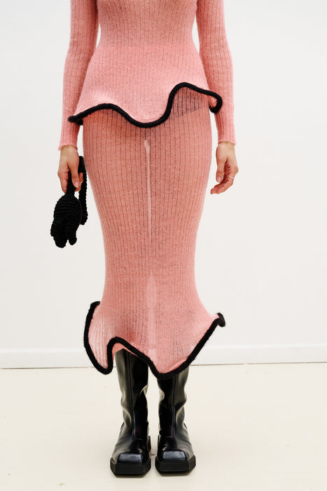 GINNY ALPACA WAVY MIDI SKIRT