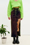 LILY WAVY MIDI DENIM SKIRT