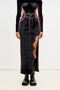LILY WAVY MIDI DENIM SKIRT