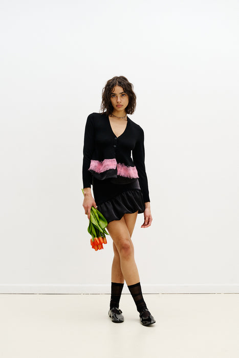 POSEY MIXED MEDIA WAVY MINI SKIRT