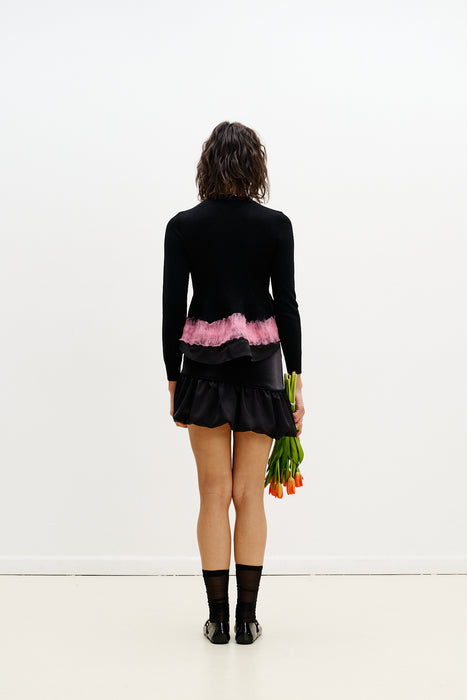 POSEY MIXED MEDIA WAVY MINI SKIRT