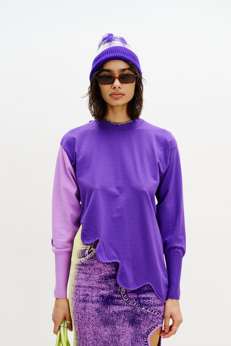 SHARON COLORBLOCK WAVY PULLOVER