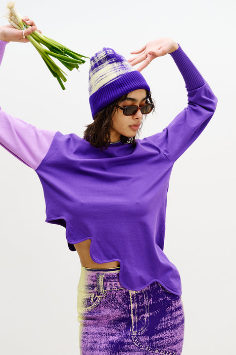 SHARON COLORBLOCK WAVY PULLOVER