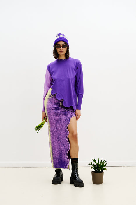 SHARON COLORBLOCK WAVY PULLOVER