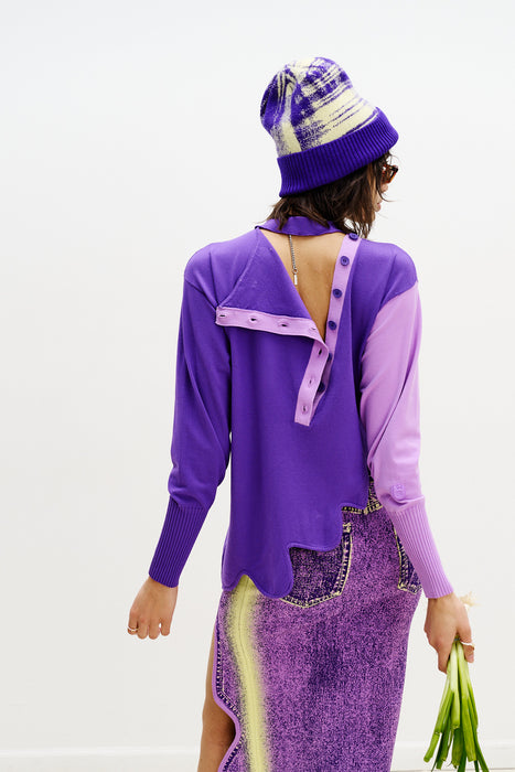 SHARON COLORBLOCK WAVY PULLOVER