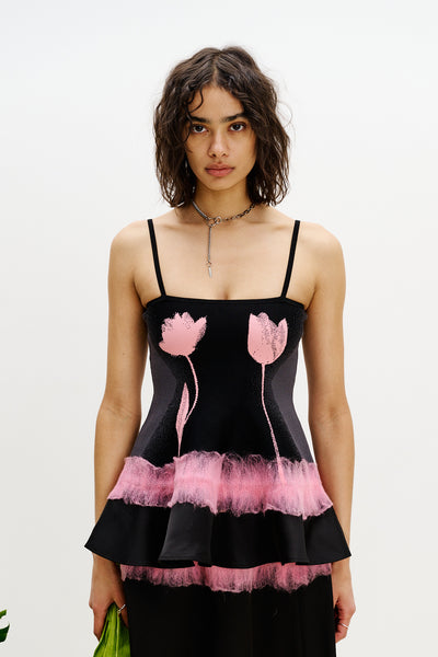 VERSION OF YOUピスタチオ　リブタンクトップ TULIP NEEDLE PUNCH TANK TOP– PH5
