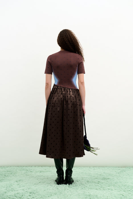 BIANCA MIXED MEDIA LONG DRESS