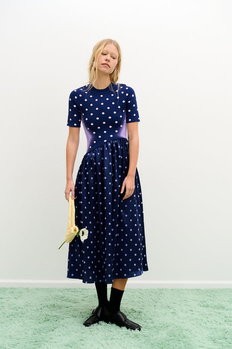 BIANCA MIXED MEDIA LONG DRESS