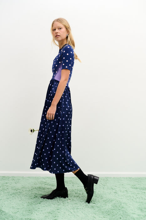 BIANCA MIXED MEDIA LONG DRESS