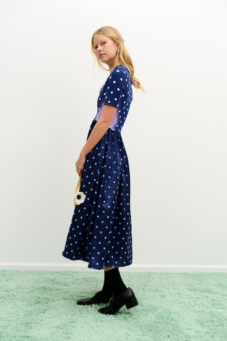 BIANCA MIXED MEDIA LONG DRESS