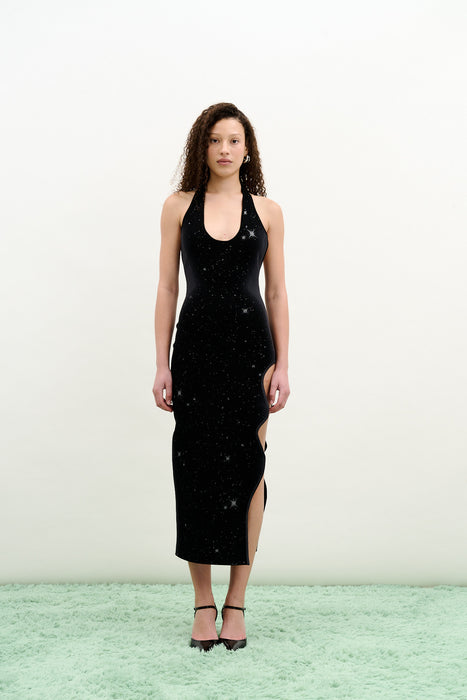 NOAH HALTER NECK LONG DRESS