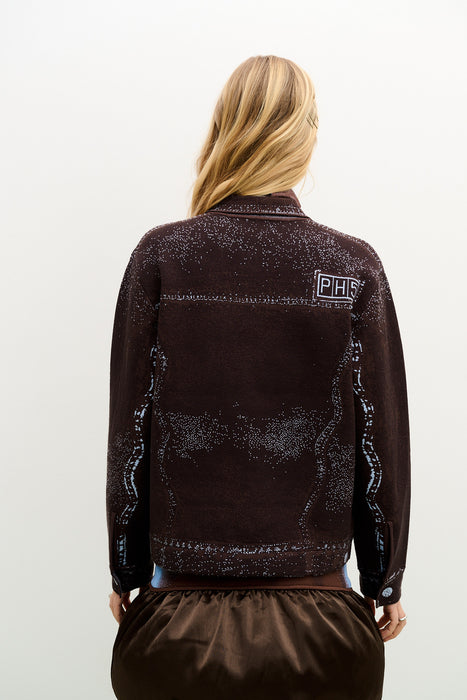 HANA DENIM PRINT OVERSIZED JACKET