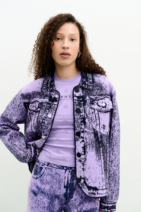 HANA DENIM PRINT OVERSIZED JACKET