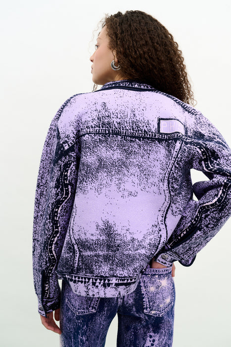 HANA DENIM PRINT OVERSIZED JACKET